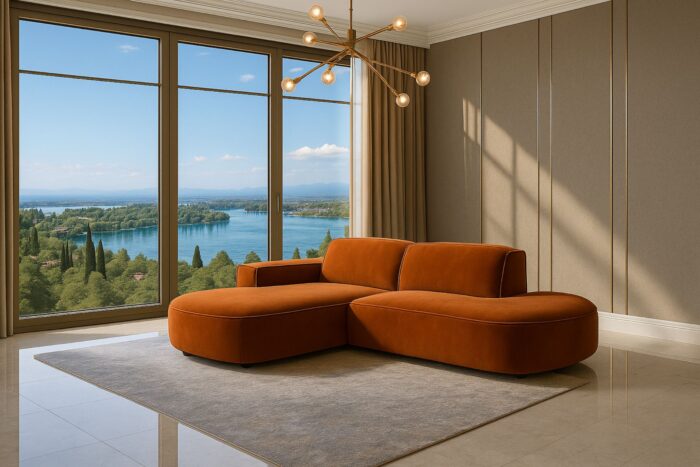 Ecksofa Cursal Atelier – modern, rund und unverwechselbar elegant stoff Salvador