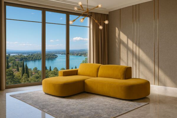 Ecksofa Cursal Atelier – modern, rund und unverwechselbar elegant stoff Salvador