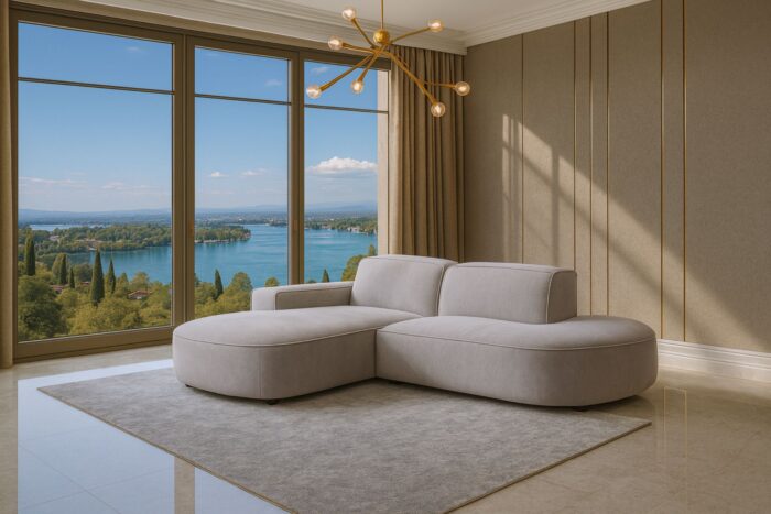 Ecksofa Cursal Atelier – modern, rund und unverwechselbar elegant stoff Salvador