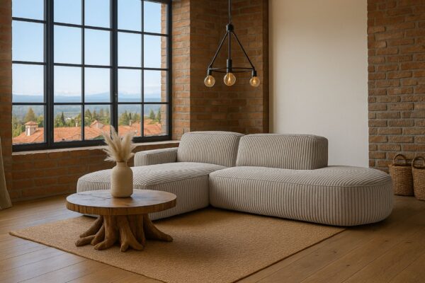 Ecksofa Cursal Atelier – modern, rund und unverwechselbar elegant stoff Poso