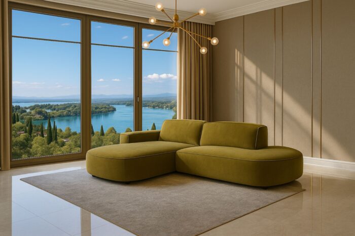 Ecksofa Cursal Atelier – modern, rund und unverwechselbar elegant stoff Salvador