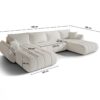 Ecksofa mit Schlaffunktion und Bettkasten modernes U-Form Sofa im Stoff WIND modernes U-Form Sofa TOKYO U PREMIUM
