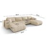 Ecksofa modernes U-Form Sofa mit Schlaffunktion und Bettkasten im Veloursstoff Monolith MILO U PREMIUM