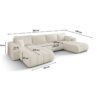 Ecksofa modernes U-Form Sofa mit Schlaffunktion und Bettkasten im Stoff WIND MILO U PREMIUM
