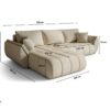 Ecksofa modernes Sofa mit Schlaffunktion und Bettkaste im Veloursstoff Monolith TOKYO PREMIUM