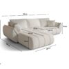 Ecksofa modernes Sofa mit Schlaffunktion und Bettkasten im Stoff WIND TOKYO PREMIUM
