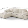 Modernes Ecksofa mit Schlaffunktion und Bettkasten Sofa L-form im Stoff WIND MILO PREMIUM