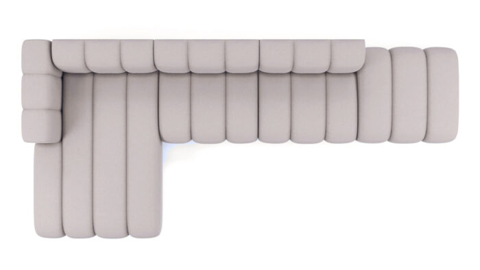 Luxus-Ecksofa, luxuriöses modulares Premium-Sofa im Veloursstoff Salvador GRAND L mit Hocker