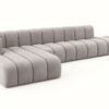 Luxus-Ecksofa, luxuriöses modulares Premium-Sofa im Veloursstoff Salvador GRAND L mit Hocker