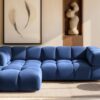 Ecksofa luxuriöses Velours-Sofa mit außergewöhnlichem Komfort im Stoff Bluvel modernes AVERRO
