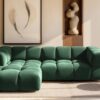 Ecksofa luxuriöses Velours-Sofa mit außergewöhnlichem Komfort im Stoff Bluvel modernes AVERRO