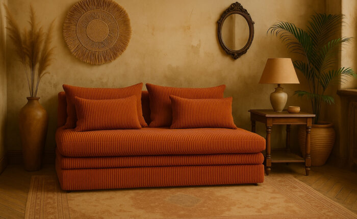 Schlafsofa Nelia im Cordstoff Poso – modern, kompakt und mit Schlaffunktion