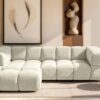 Ecksofa modernes Designsofa mit luxuriösem Strukturstoff im Stoff Puente AVERRO