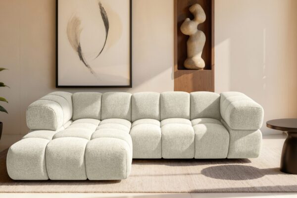 Ecksofa modernes Designsofa mit luxuriösem Strukturstoff im Stoff Puente AVERRO