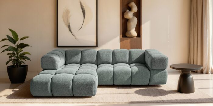 Ecksofa modernes Designsofa mit luxuriösem Strukturstoff im Stoff Puente AVERRO