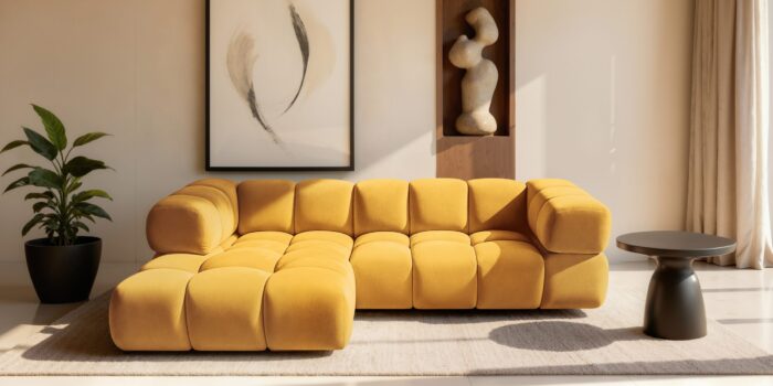 Ecksofa luxuriöses Velours-Sofa mit außergewöhnlichem Komfort im Stoff Bluvel modernes AVERRO