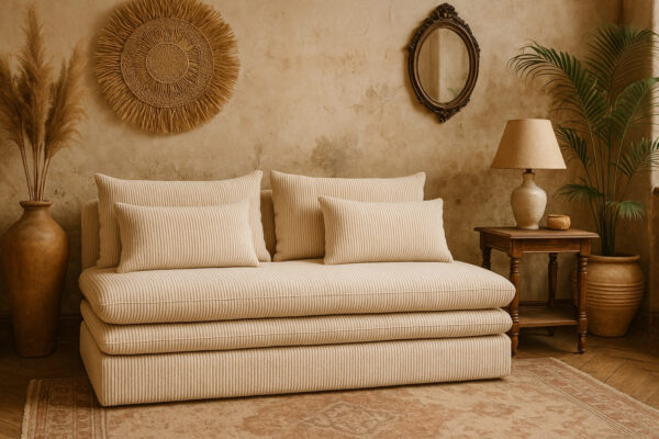 Schlafsofa Nelia im Cordstoff Poso – modern, kompakt und mit Schlaffunktion