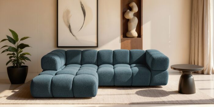 Ecksofa modernes Designsofa mit luxuriösem Strukturstoff im Stoff Puente AVERRO