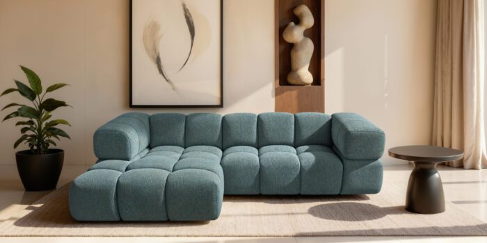 Ecksofa modernes Designsofa mit luxuriösem Strukturstoff im Stoff Puente AVERRO