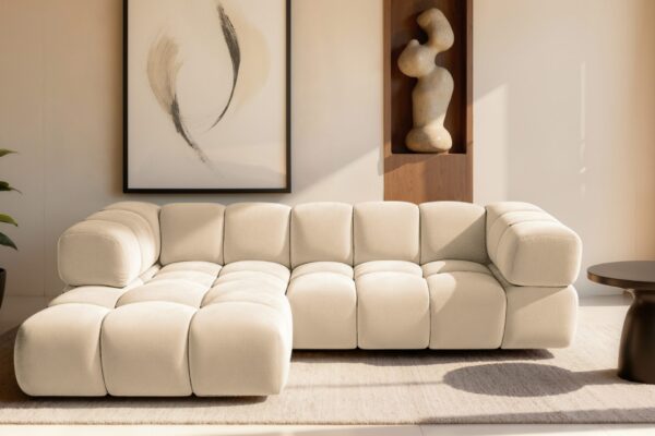 Ecksofa luxuriöses Velours-Sofa mit außergewöhnlichem Komfort im Stoff Bluvel modernes AVERRO