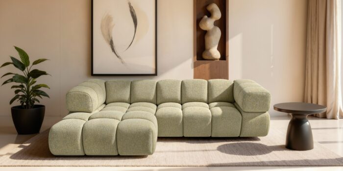 Ecksofa modernes Designsofa mit luxuriösem Strukturstoff im Stoff Puente AVERRO