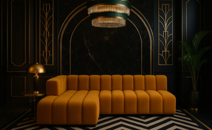 Moderne Ecksofa aus Veloursstoff Salvador – außergewöhnlicher Komfort und ein designstarkes Erscheinungsbild. Grand L 295 cm