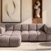 Ecksofa modernes Designsofa mit luxuriösem Strukturstoff im Stoff Puente AVERRO