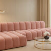 Luxus-Ecksofa, luxuriöses modulares Premium-Sofa im Veloursstoff Salvador GRAND L mit Hocker