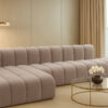 Luxus-Ecksofa, luxuriöses modulares Premium-Sofa im Veloursstoff Salvador GRAND L mit Hocker