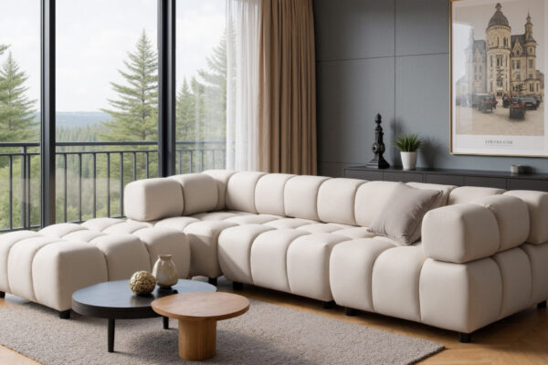 Ecksofa modernes, luxuriöses Samt-Designsofa im Stoff Bluvel BOLLA