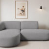 Ecksofa modernes Sofa mit natürlicher Struktur und elegantem Design LUNA im Stoff LINS