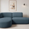 Ecksofa modernes Sofa mit natürlicher Struktur und elegantem Design LUNA im Stoff LINS