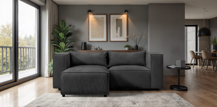 Ecksofa im Cordstoff LINCOLN modernes Premium-Design und außergewöhnlicher Komfort MODULO