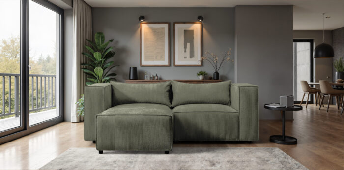 Ecksofa im Cordstoff LINCOLN modernes Premium-Design und außergewöhnlicher Komfort MODULO