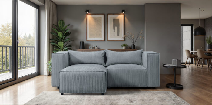 Ecksofa im Cordstoff LINCOLN modernes Premium-Design und außergewöhnlicher Komfort MODULO