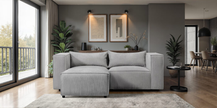Ecksofa im Cordstoff LINCOLN modernes Premium-Design und außergewöhnlicher Komfort MODULO
