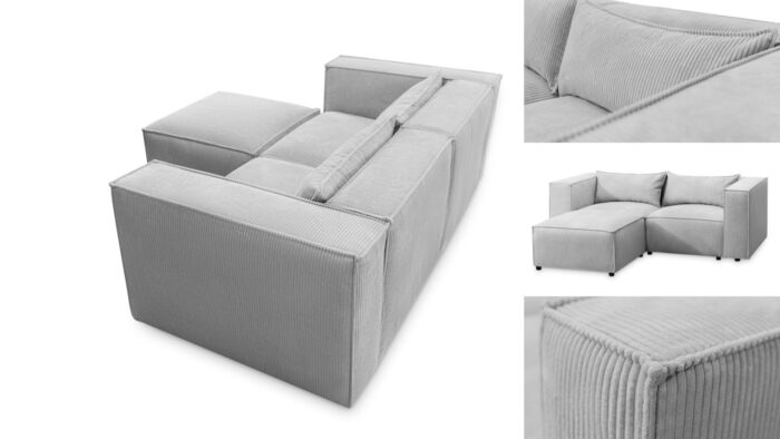 Ecksofa im Cordstoff LINCOLN modernes Premium-Design und außergewöhnlicher Komfort MODULO