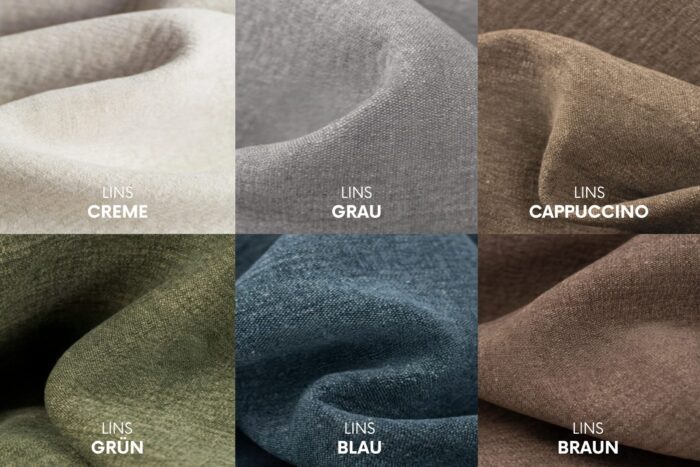 Ecksofa modernes Sofa mit natürlicher Struktur und elegantem Design LUNA im Stoff LINS