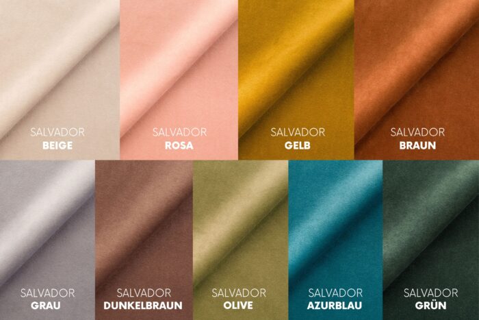 Luxus-Ecksofa, luxuriöses modulares Premium-Sofa im Veloursstoff Salvador GRAND L mit Hocker