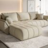 Ecksofa modernes Sofa mit Schlaffunktion und Bettkaste im Veloursstoff Monolith TOKYO PREMIUM
