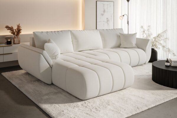 Ecksofa modernes Sofa mit Schlaffunktion und Bettkasten im Stoff WIND TOKYO PREMIUM
