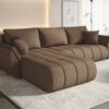 Ecksofa modernes Sofa mit Schlaffunktion und Bettkaste im Veloursstoff Monolith TOKYO PREMIUM