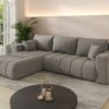 Modernes Ecksofa mit Schlaffunktion und Bettkasten Sofa L-form im Stoff WIND MILO PREMIUM