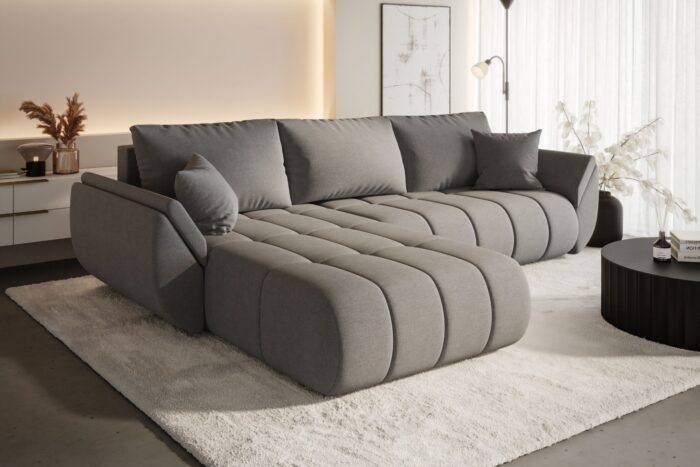 Ecksofa modernes Sofa mit Schlaffunktion und Bettkasten im Stoff WIND TOKYO PREMIUM