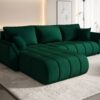 Ecksofa modernes Sofa mit Schlaffunktion und Bettkaste im Veloursstoff Monolith TOKYO PREMIUM