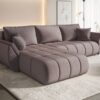 Ecksofa modernes Sofa mit Schlaffunktion und Bettkaste im Veloursstoff Monolith TOKYO PREMIUM