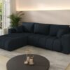 Modernes Ecksofa mit Schlaffunktion und Bettkasten Sofa L-form im Stoff WIND MILO PREMIUM