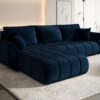 Ecksofa modernes Sofa mit Schlaffunktion und Bettkaste im Veloursstoff Monolith TOKYO PREMIUM