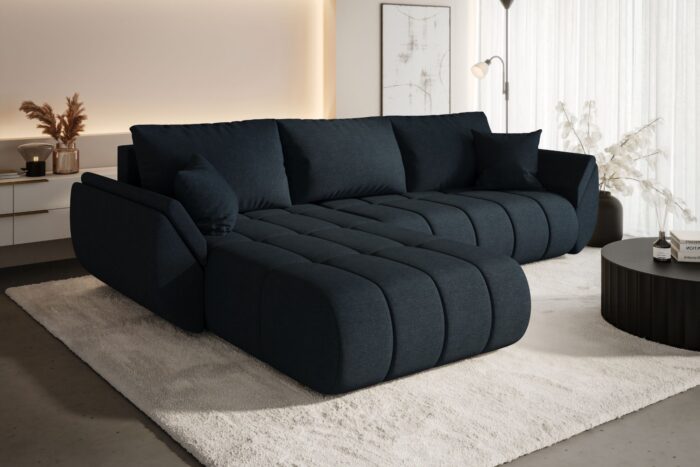 Ecksofa modernes Sofa mit Schlaffunktion und Bettkasten im Stoff WIND TOKYO PREMIUM