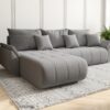 Ecksofa modernes Ecksofa mit Schlaffunktion und Bettkasten TOKYO im Stoff WIND